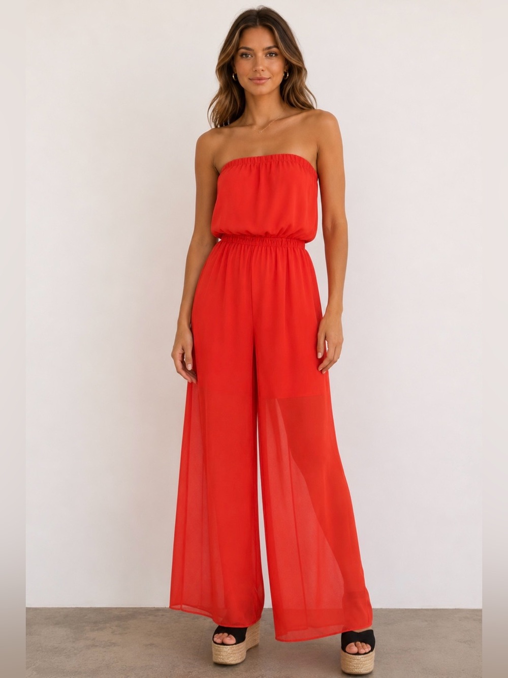 TOPSHOP Sexy Strapless Red Dress